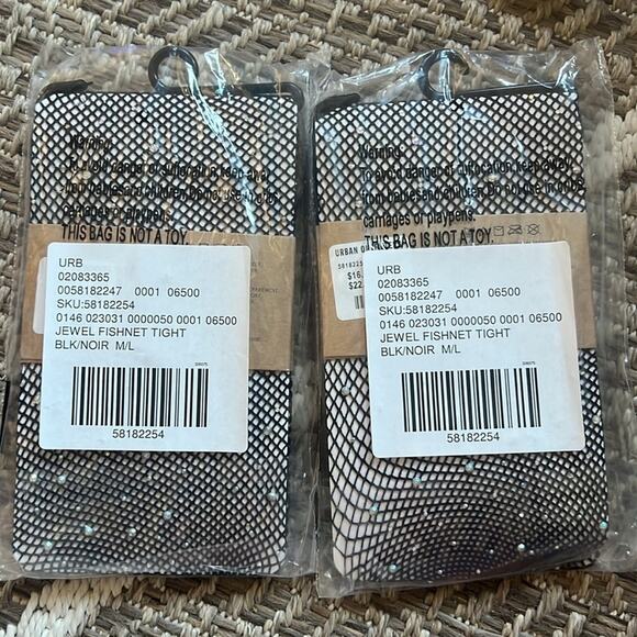 Bundle of 2 Urban Outfitters Jewel fishnet tights Sz M/L - Picture 4 of 4